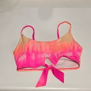 No Boundaries Vibrant Pink and Orange Bikini Top